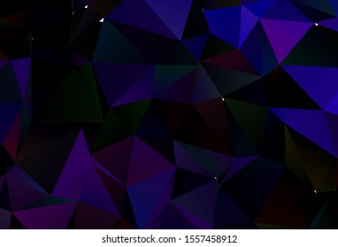 Dark Purple vector triangle mosaic cover. Shining colored illustration in a Brand new style. The best triangular design for your business.