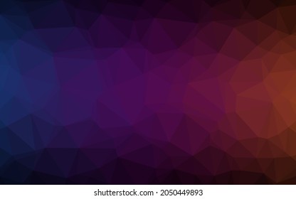 Dark Purple vector triangle mosaic cover. Triangular geometric sample with gradient.  Elegant pattern for a brand book.