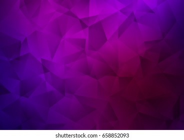 Dark Purple vector triangle mosaic background. Triangular geometric sample with gradient.  The best triangular design for your business.