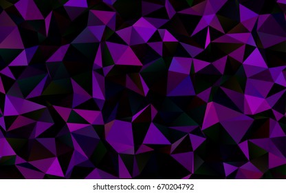 Dark Purple vector triangle mosaic template. Glitter abstract illustration with an elegant design. Brand-new style for your business design.