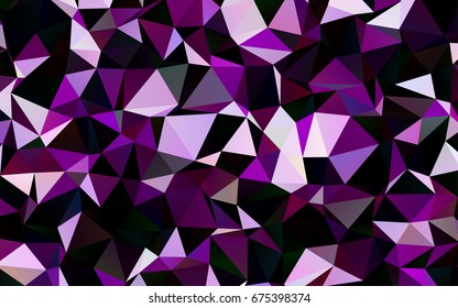 Dark Purple vector triangle mosaic template. An elegant bright illustration with gradient. The textured pattern can be used for background.