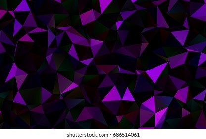 Dark Purple vector triangle mosaic background. A completely new color illustration in a vague style. The textured pattern can be used for background.