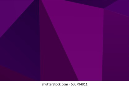 Dark Purple vector triangle mosaic pattern. Triangular geometric sample with gradient.  Triangular pattern for your business design.