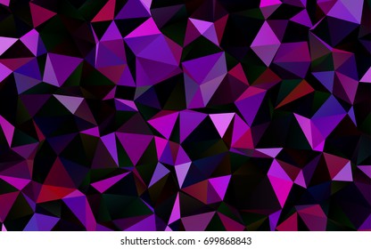Dark Purple vector triangle mosaic background. Shining colored illustration in a brand-new style. The polygonal design can be used for your web site.