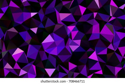 Dark Purple vector triangle mosaic template. An elegant bright illustration with gradient. The polygonal design can be used for your web site.