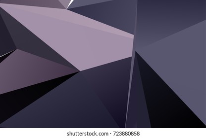 Dark Purple vector triangle mosaic pattern. A vague abstract illustration with gradient. The textured pattern can be used for background.