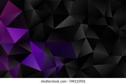 Dark Purple vector triangle mosaic template. A completely new color illustration in a vague style. The elegant pattern can be used as part of a brand book.