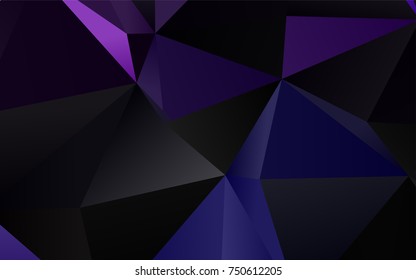 Dark Purple vector triangle mosaic pattern. Brand-new colored illustration in blurry style with gradient. The template can be used as a background for cell phones.