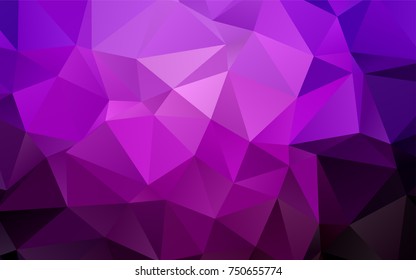 Dark Purple vector triangle mosaic pattern. Creative geometric illustration in Origami style with gradient. Brand-new design for your business.