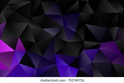 Dark Purple vector triangle mosaic pattern. Creative illustration in halftone style with gradient. The best triangular design for your business.