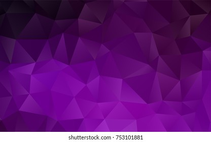 Dark Purple vector triangle mosaic template. Geometric illustration in Origami style with gradient.  The best triangular design for your business.