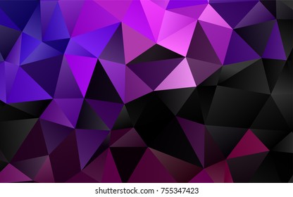 Dark Purple vector triangle mosaic background. Shining illustration, which consist of triangles. Brand-new style for your business design.