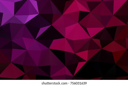 Dark Purple vector triangle mosaic template. An elegant bright illustration with gradient. Triangular pattern for your business design.