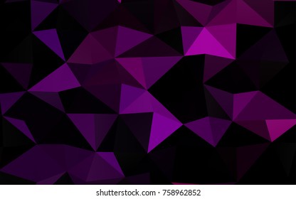 Dark Purple vector triangle mosaic background. Shining illustration, which consist of triangles. The textured pattern can be used for background.