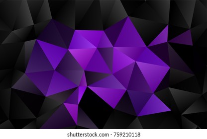 Dark Purple vector triangle mosaic pattern. Shining colored illustration in a brand-new style. The polygonal design can be used for your web site.