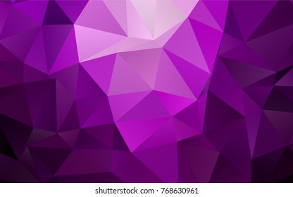 Dark Purple vector triangle mosaic pattern. An elegant bright illustration with gradient. The completely new template can be used for your brand book.