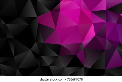 Dark Purple vector triangle mosaic template. Shining illustration, which consist of triangles. The polygonal design can be used for your web site.