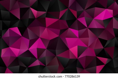 Dark Purple vector triangle mosaic pattern. Shining colored illustration in a brand-new style. The elegant pattern can be used as part of a brand book.