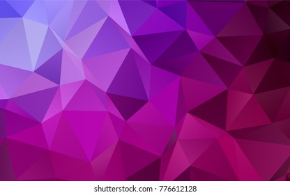Dark Purple vector triangle mosaic template. Geometric illustration in Origami style with gradient.  The completely new template can be used for your brand book.