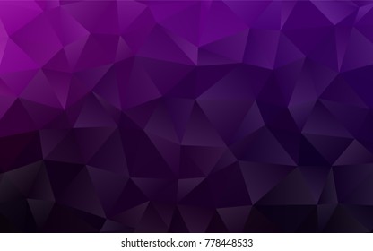 Dark Purple vector triangle mosaic background. Glitter abstract illustration with an elegant design. The best triangular design for your business.