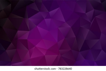 Dark Purple vector triangle mosaic pattern. Creative geometric illustration in Origami style with gradient. The textured pattern can be used for background.