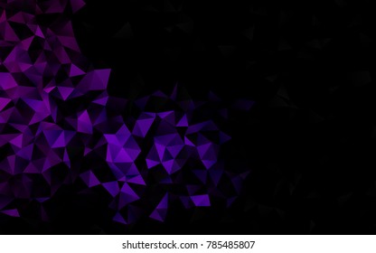 Dark Purple vector triangle mosaic pattern. An elegant bright illustration with gradient. The polygonal design can be used for your web site.