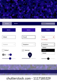 Dark Purple vector ui kit with dots. Decorative ui kit design in abstract style with colorful dots. This template you can use for landing pages.