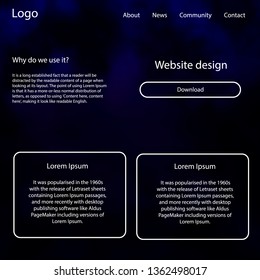 Dark Purple vector ui kit with clouds, stars. Decorative ui kit design in abstract style with colorful sky. This template you can use for websites.