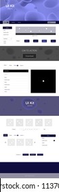 Dark Purple vector ui ux kit with lines, ovals. Glitter abstract illustration with blurred bubble shapes.. This template you can use for landing pages.