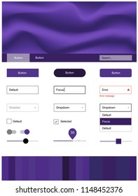 Dark Purple vector ui ux kit with lines, ovals. Colorful abstract illustration with gradient lines. Beautiful layout for websites, landing pages.