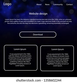 Dark Purple vector ui ux kit with space stars. Colorful Style guide with stars on abstract background. This sample is for your website.