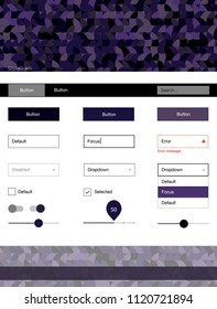 Dark Purple vector web ui kit with spheres. Decorative ui kit design in abstract style with colorful dots. This sample is for your website.