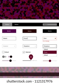 Dark Purple vector web ui kit with spheres. Decorative ui kit design in abstract style with colorful dots. This sample is for your website.