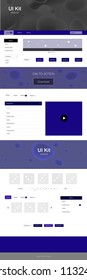 Dark Purple vector web ui kit with lamp shapes. Colorful illustration in abstract memphis style with gradient. This sample is for your website.