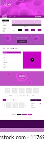 Dark Purple vector web ui kit with lamp shapes. Creative illustration in halftone marble style with gradient. Modern template for your landing page.