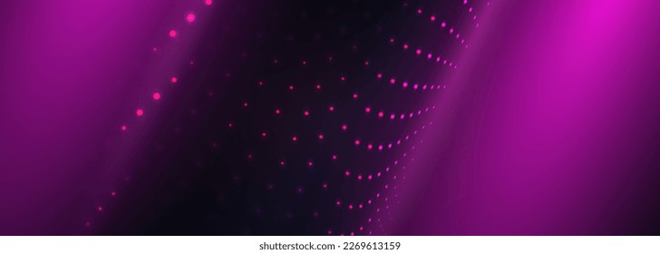 Dark purple vector wide modern abstract background with violet particle dots. Vector illustration