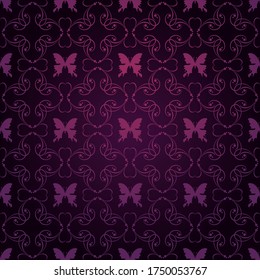 Dark Purple Vintage Background Wallpaper Texture Pattern Vector