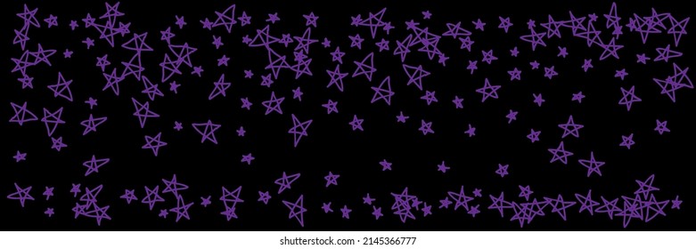 Ilustración A Mano De Estrellas Vivas Y Brillantes De Violeta Púrpura Oscura. Papel de tapiz de las estrellas Vivid Stars Sky Night Simple Emo Kids Lavender Stars. Vibrantes Estrellas dibujadas a mano sin estilo por arte rosa negro.