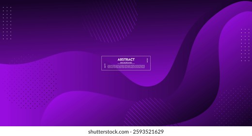 Dark purple wave 3D abstract background with realistic shadow pattern. Dark purple gradient color on the background. Vector Eps10