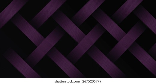 Dark purple waving lines abstract. Technology concept with black viiolet gradient background. Aplicable for poster, banner, invitation, presentation.