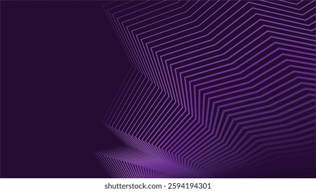 Dark purple with zig zag stripes line abstract background for backdrop or presentation