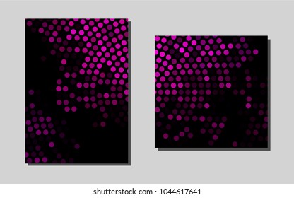 Dark Purplevector brochure for ui, ux design. Web interface on abstract background with colorful gradient. Completely new template for your brand book.