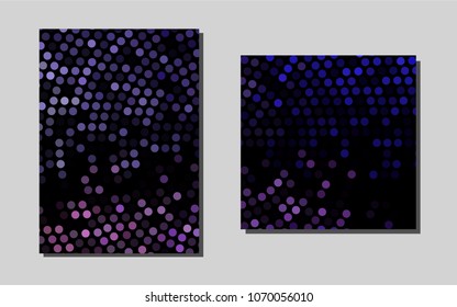 Dark Purplevector brochure for ui, ux design. Glitter abstract design concept with text box. Completely new template for your brand book.