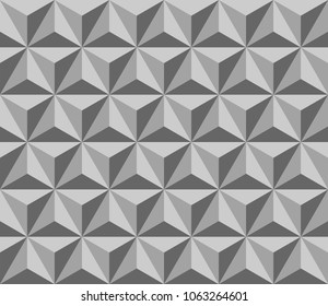 dark pyramid. vector seamless pattern with triangles. black geometric background. visual illusion