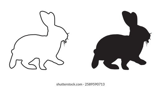 Dark Rabbit Silhouette - Professional Rabbit Vector for Web Use

