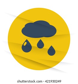 Dark Rain icon label on wrinkled paper