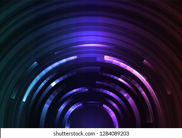 dark rainbow abstract circle background, digital overlap layer line, simple technology design template, vector illustration