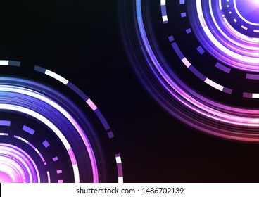 dark rainbow abstract circle background, digital overlap layer line, simple technology design template, vector illustration