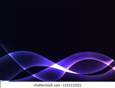 dark rainbow flame curve layer overlap in black background, wave transparent backdrop, simple technology template, vector illustration