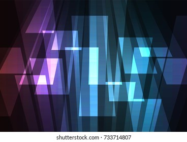 dark rainbow multicolor abstract spotlight background, square layer reverse line, technology geometric background, vector illustration